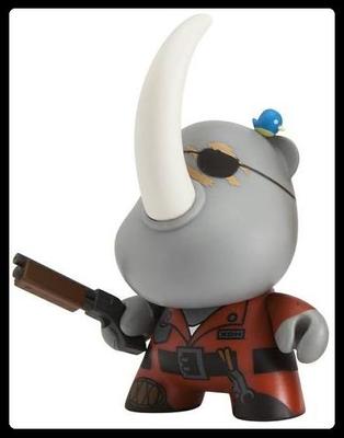Kidrobot DUNNY Huck Gee POST APOCALYPSE Series SGT HICKS Red Rhino 2013 NEW