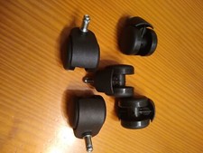 Set  5 ruedas giratorias para silla de oficina 10x22 con freno. Usadas muy poco