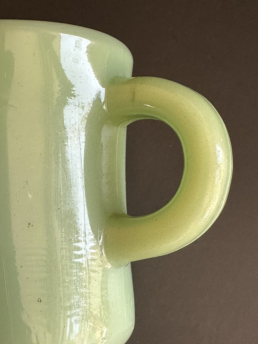 Vintage FIRE KING Jadeite Green Heavy C Handle Restaurant Mug Cup