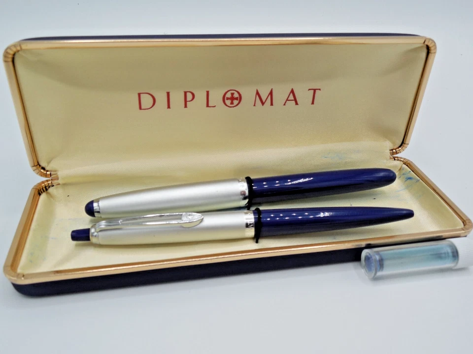 Diplomat Füller Set mit Kugelschreiber / Etui / Top - Bild 2 von 4