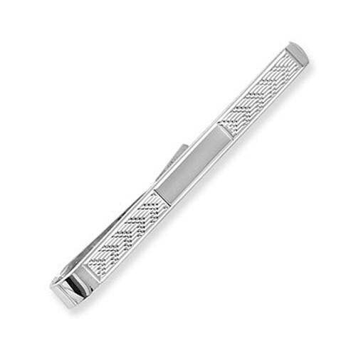 Corbata de plata esterlina 925 para hombre con clip barra liso grabado gratuito 5,20 gr - Imagen 2 de 2