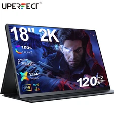 UPERFECT 18 Inch 120Hz Portable Monitor Laptop External Screen 100%DCI-P3 Gaming
