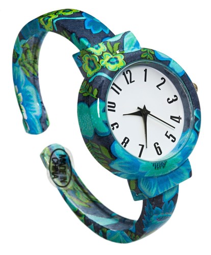 Blekon Collections Analog Quartz Womens 32mm Case Floral Design Cuff Bange Watch - 第 45/60 張圖片