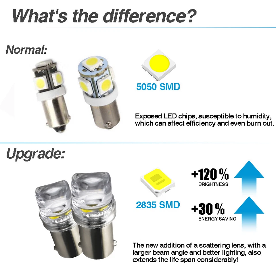 BA9S LED Dome Map lights For Infiniti M35 M37 M45 QX60 Super bright Non Polar Q8 - Image 2 of 4