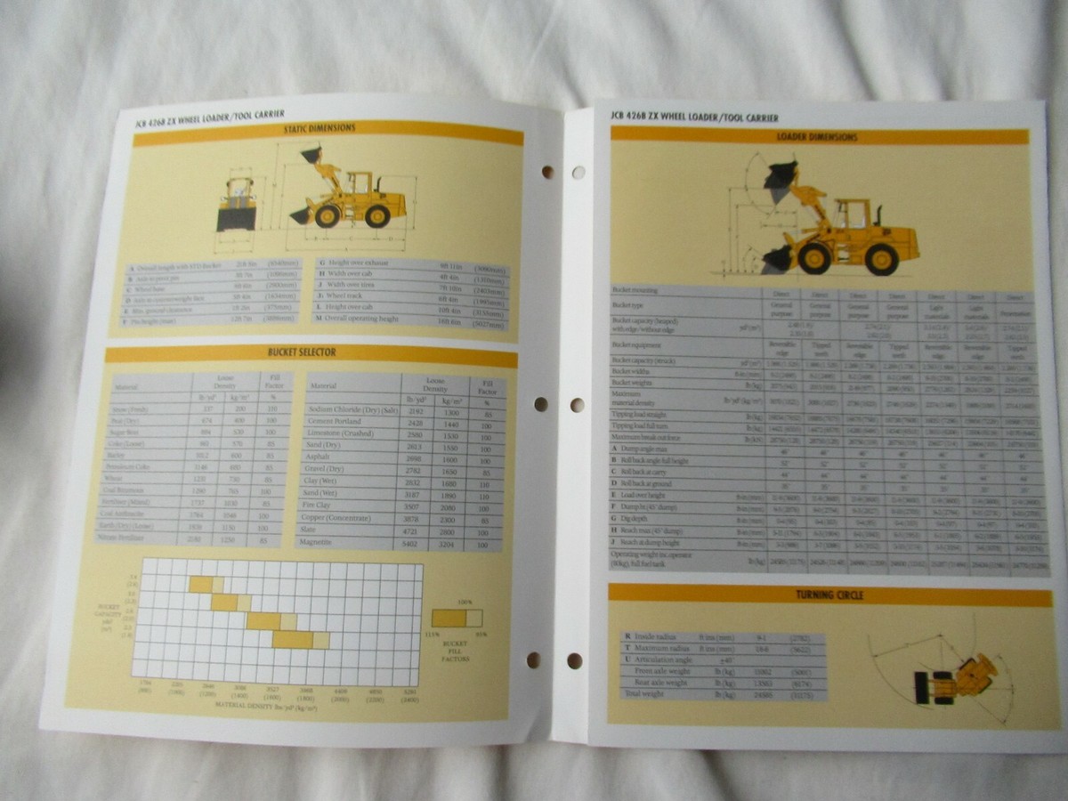 JCB 426B ZX wheel loader brochure | eBay