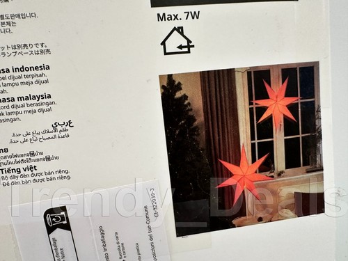 Ikea STRALA Star Light Pendant Table Lamp Shade, Red 28" 205.630.32 - NEW - Picture 8 of 10