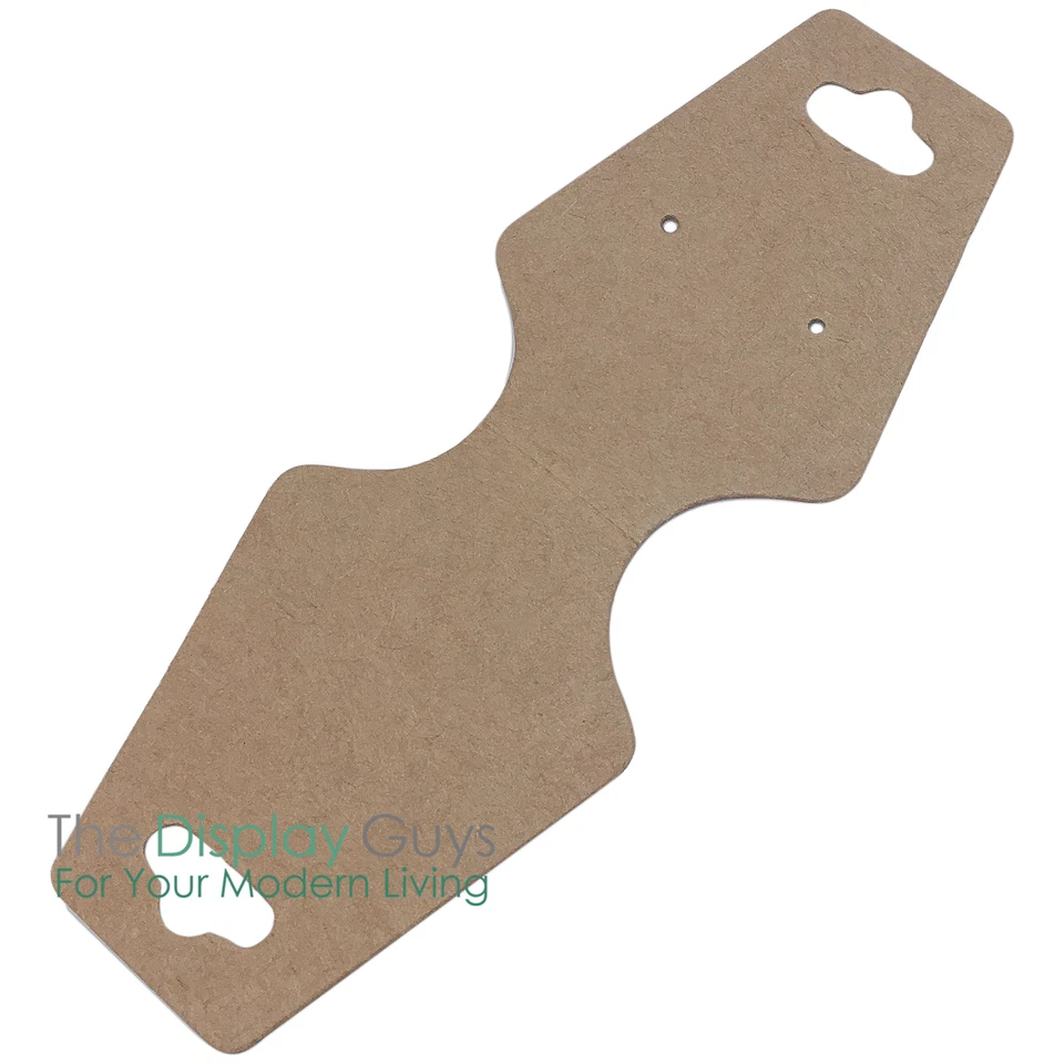 500pc Fold Over Kraft Paper Earrings Necklace Display Hanging Cards for Jewelry - Image 2 of 3