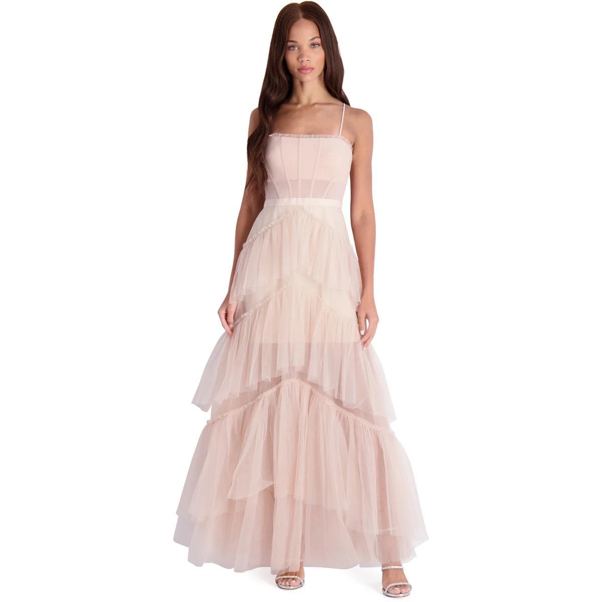 Bcbg pink store ruffle dress