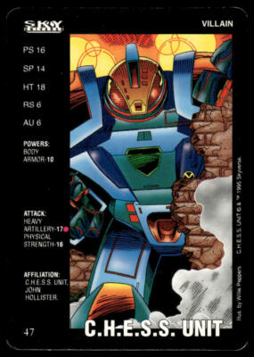 C.H.E.S.S. Unit Villain 1995 Caliber Games Power Cardz #47 Skyverse CCG Card