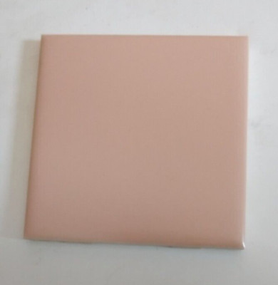 1 Wall Tile Mosaic USA 4-3/8'' Square Satin Creamy Peach Pink Ceramic 1950s Retro