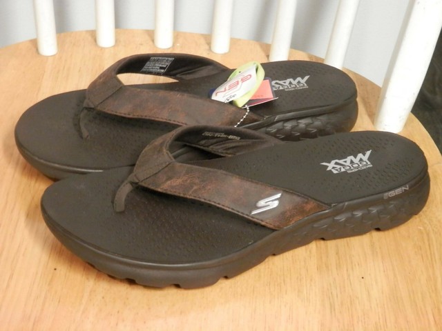 skechers goga max flip flops mens