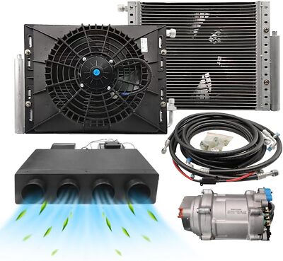 US STOCK Treeligo 12000BTU Electric RV Air Conditioning Set 12VDC For Truck Car