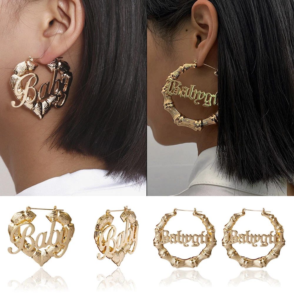 Letter sale hoop earrings