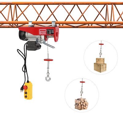 440LBS Electric Hoist Winch Engine Crane with Remote Control 110V  US~