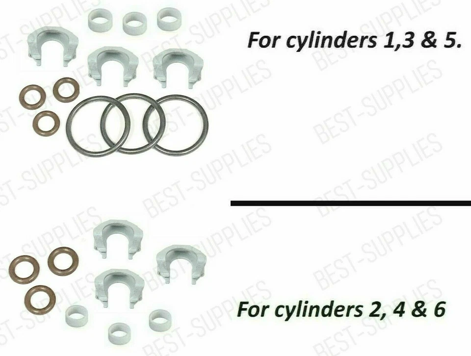 Комплект уплотнений верхней и нижней топливной форсунки для 06–17 Audi VW Q7 CC Passat Touareg 3,6 л - Изображение 3 из 3