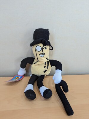 Mr. Peanut Planters Plush Stuffed Cane Top Hat 10 Inch Nabisco Bean Bag W Tag