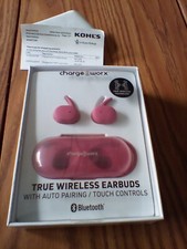 Charge Worx True Wireless Bluetooth Pink Earbuds