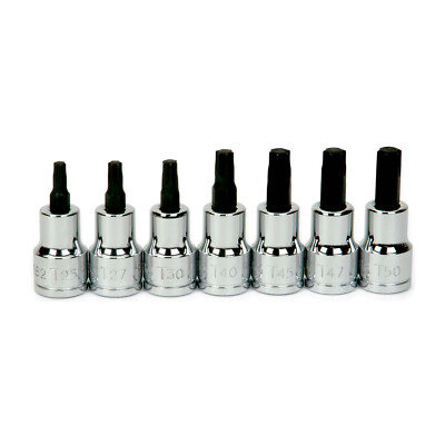 3/8''Drive Torx Bit Socket Set, 7pcs, Clip Rail. T25-T50 Chrome Williams JHW31910