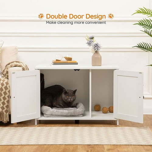 HOOBRO Cat Litter Box Enclosure Hidden Cat Washroom Furniture Wooden Pet House - Picture 25 of 27