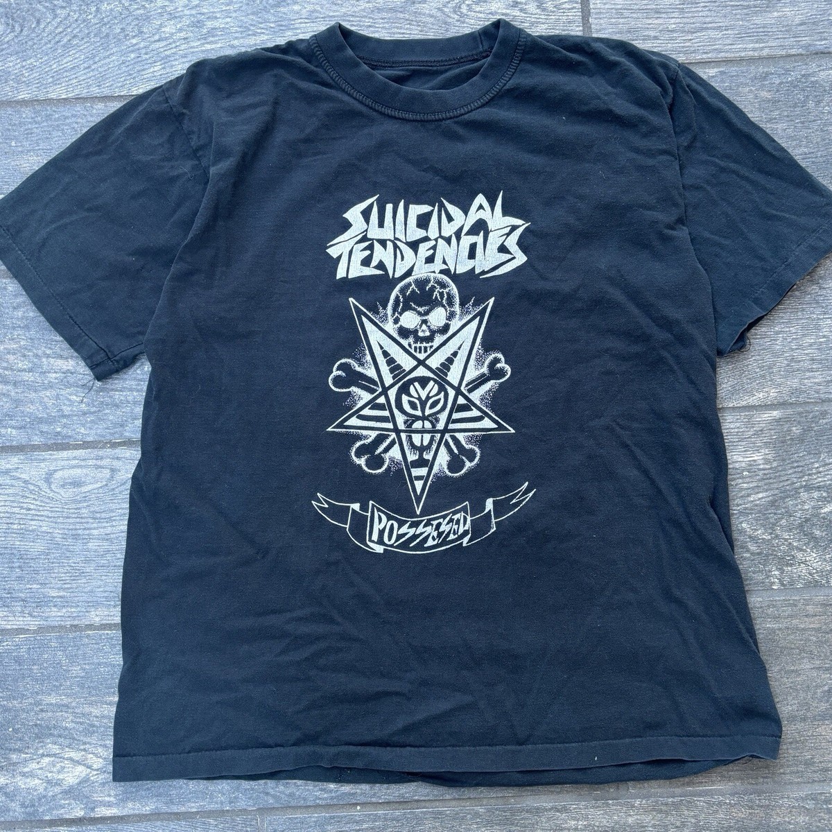 Suicidal Tendencies Tシャツ Vintage 90s Suicidal Tendencies Skateboard T Shirt Black