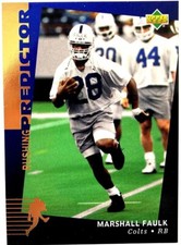 1994 Upper Deck Rushing Predictor Redemption Marshall Faulk #16 Football Card