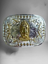Hebilla Vaquera Con La Virgen Western Cowboy Style Buckle Saint Mary