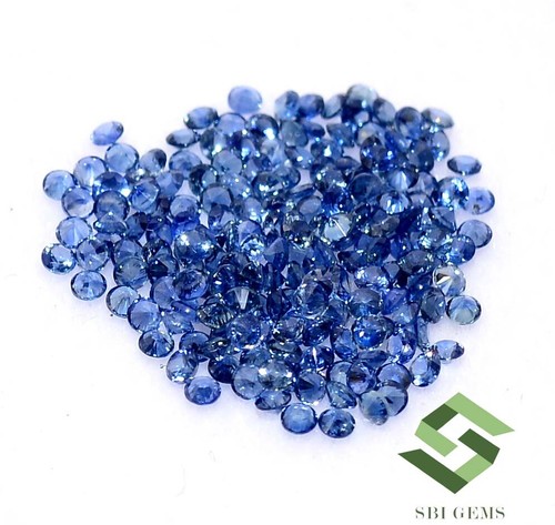 Natural Blue Sapphire Round Diamond Cut 1.50 mm Lot 50 Pcs Calibrated Loose Gems - Picture 4 of 5
