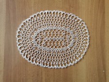  centrino in pizzo chiacchierino fatto a mano   26x20 cm ecrú 