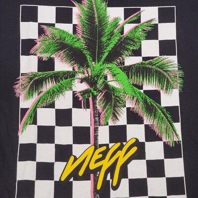 NEFF CHECKER SHIRT Mens Large Black 80s Casual Surf Vans Skater Street Miami NWT