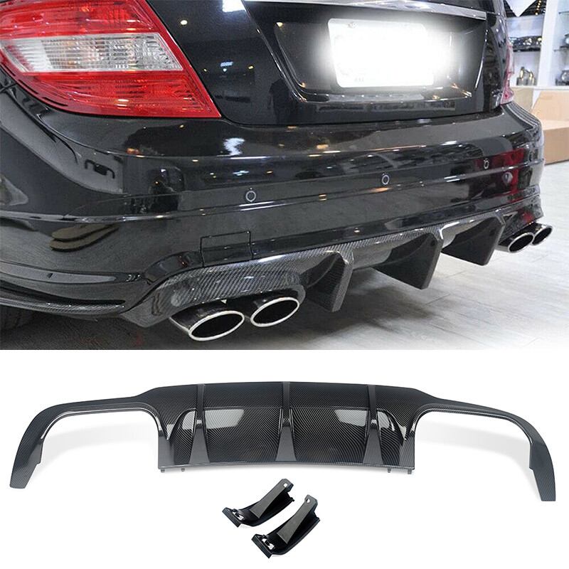 AMG STYLE REAR DIFFUSER CARBON LOOK FOR MERCEDES BENZ C CLASS W204 C63 2012-2015
