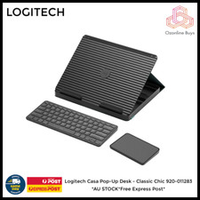 Logitech Casa Pop-Up Desk Work from Home Kit with Laptop Stand, Wireless Keyboar