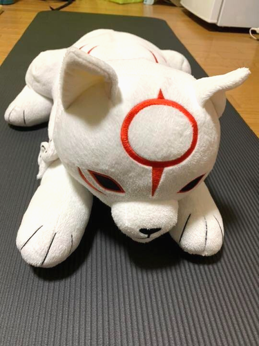 Okami Den Chibiterasu Big Fluffy Plush Capcom 964 - Picture 2 of 5
