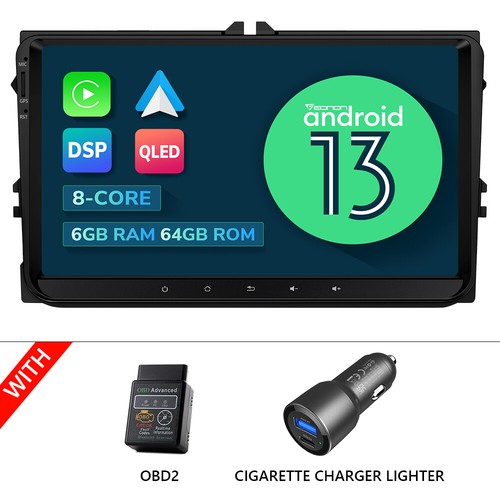 For 2008-2015 VW Scirocco 9"Android 13 6+64 Car Radio Stereo GPS Navi CarPlay 4G - Picture 28 of 38