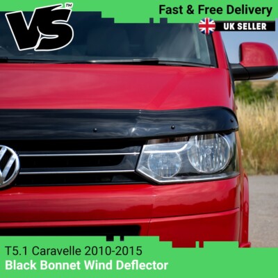 Copertura Auto Massi Insetti Copri Cofano Per VW T5.1 Transporter & Caravelle 2010-2015 - Protezione Massi, Pelle Nappa, Nero Protezione Cofano Pelle - 7