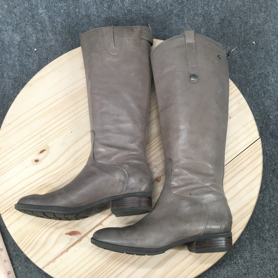 Sam Edelman Boots Womens 8.5 M Penny Tall Riding Knee-Hi Gray Casual Block Heels - Image 2 of 4