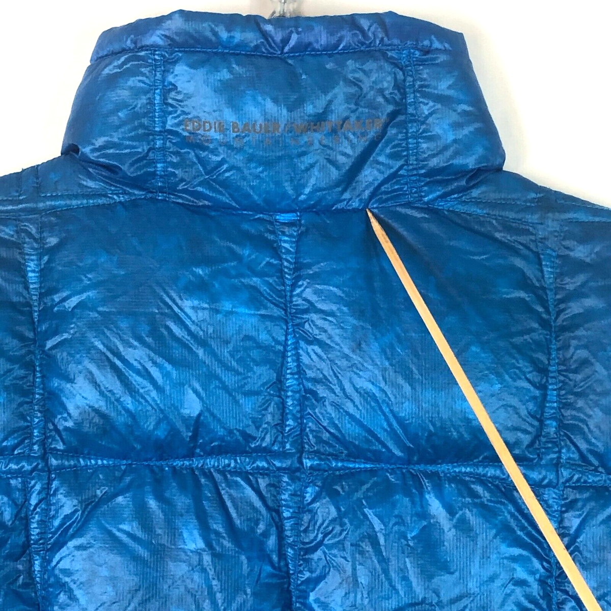 Eddie Bauer EB900 Down Jacket Womens L Blue Quilted Puffer 