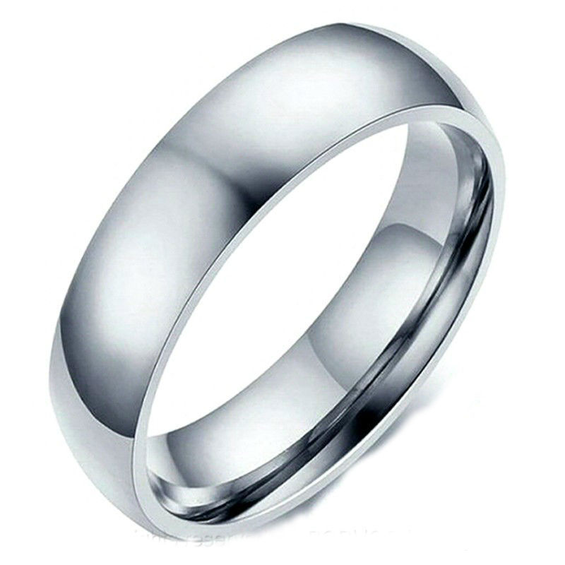Anillo de Alianza Conjunto Matrimonio Hombre Mujer Acero Nuevo Barato Espejo 6mm