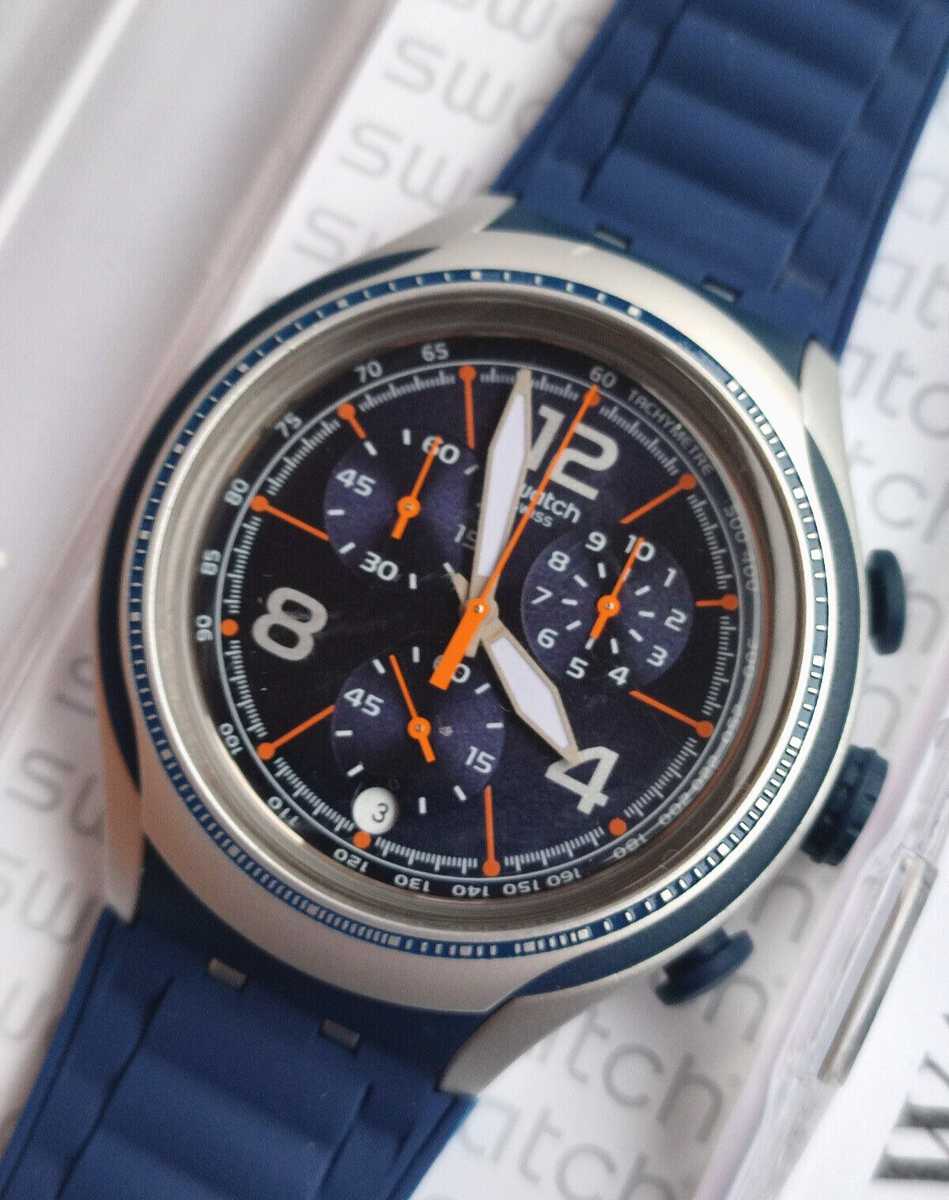 Swatch Irony Xlite Chrono Yys4015 Blue Face Neu/New UK