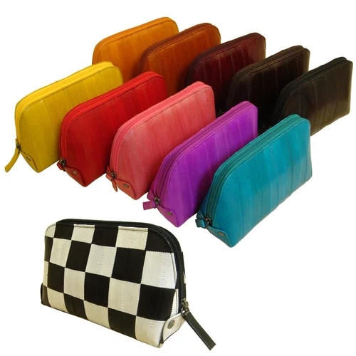 Genuine Eel Skin Cosmetic Makeup Pouch Wallet