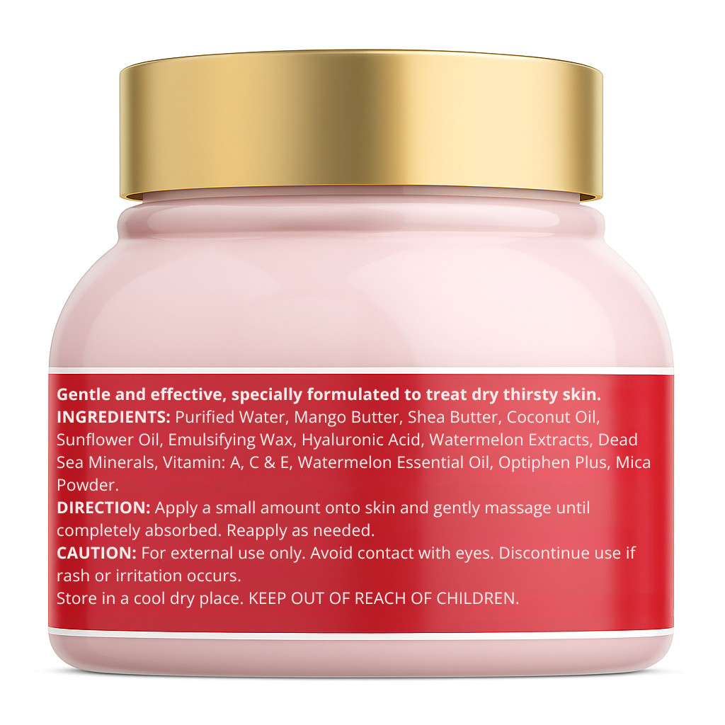 Whipped Face & Body Butter Skin Cream 100% Natural Organic & Vegan 8oz