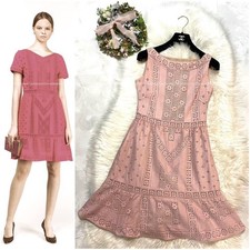 Valentino Flower Lace Dress Pink 42 Sleeveless High-Quality