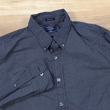 Abercrombie  Fitch Button Down Mens M Minimalist Stretch Super Slim Black
