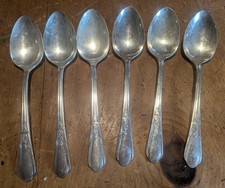 Countess II Silver Plate Rogers Oneida 6 six Tablespoons Serving Spoons 8"