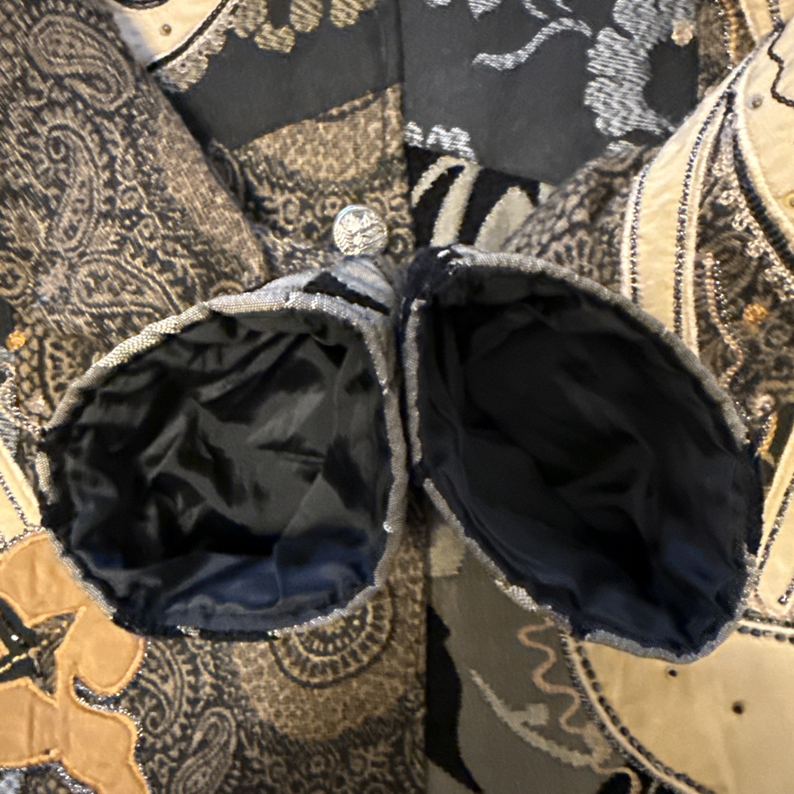 Alex Kim Tapestry Jacket Small Patchwork Boho Tex… - image 13