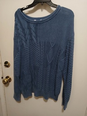Time & Tru brand 3x (22) Blue Denim Color 100% Cotton Pullover Sweater