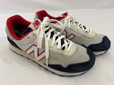 New Balance 515 White Red Blue Suede Sneakers Women's 7 Comfort Athletic Shoe