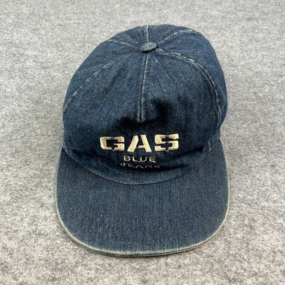 Gas Blue Jeans Mütze Cap Strapback Denim Navy Vintage 90s Italian Designer Brand