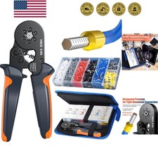 Ferrule Crimping Tool Kit with 1900PCS Wire Connectors, Hexagonal -10 Sawtoot...