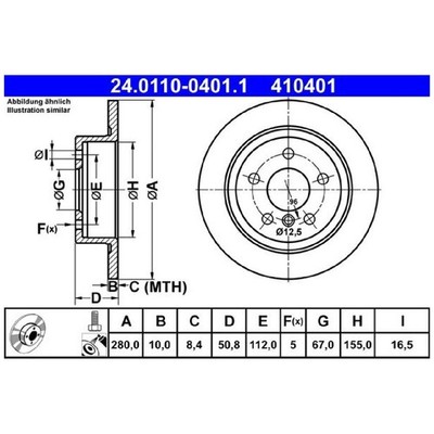 ATE 2 Bremsscheiben + 1 Satz Beläge hinten | 25943497