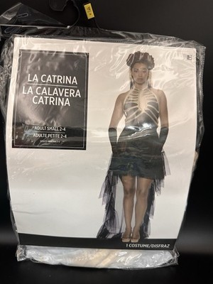 Day of the Dead La Catrina Adult Dia de los Muertos Costume Halloween Small 6 Pc